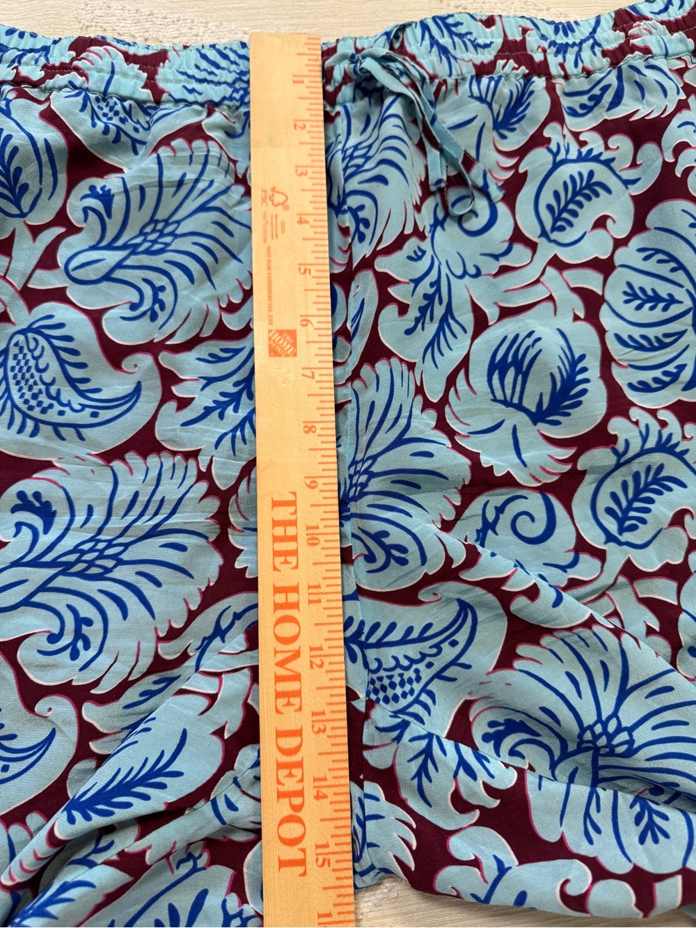 J. Crew Women’s Pull-On Silk Pant Aqua Paisley Size 14 - Picture 5 of 9